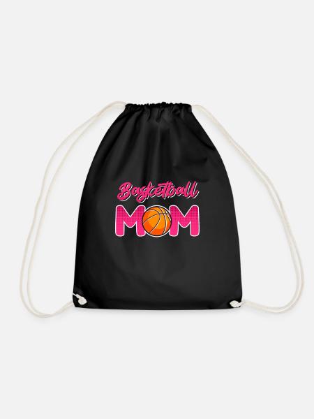 Basketball Mom Basketball Mother - Drawstring Bag - black