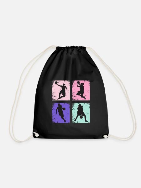 Vintage Basketball Damen - Turnbeutel - Schwarz