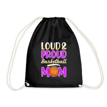 Proud Basketball Mom Basketball Mutter - Turnbeutel - Schwarz - Vorne