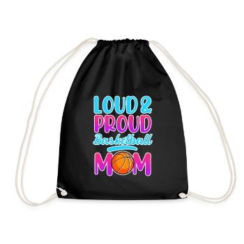 Proud Basketball Mom Basketball Mutter - Turnbeutel - Schwarz - Vorne