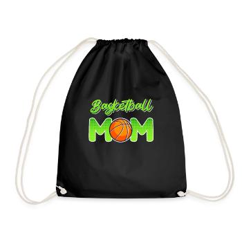 Basketball Mom Basketball Mutter - Turnbeutel - Schwarz - Vorne