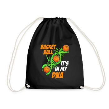 Basketball is in my DNA Basketballer - Turnbeutel - Schwarz - Vorne