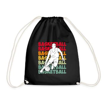 Basketball Vintage Basketballer - Turnbeutel - Schwarz - Vorne