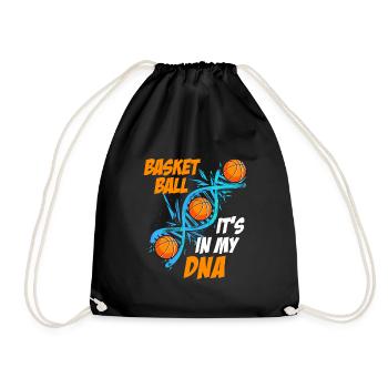 Basketball is in my DNA Basketballer - Turnbeutel - Schwarz - Vorne