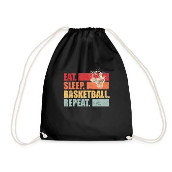 Eat Sleep Basketball Repeat Basketball player - Drawstring Bag - black - Front