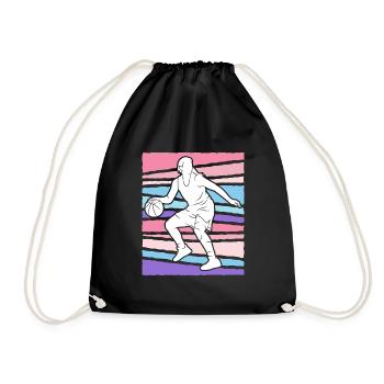 Basket-ball rétro Basket-ball féminin - Sac de sport léger - noir - Devant
