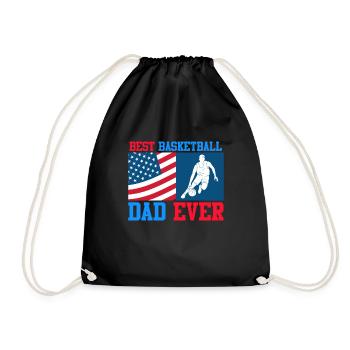 Best Basketball Dad ever Basketball Papa - Drawstring Bag - black - Front