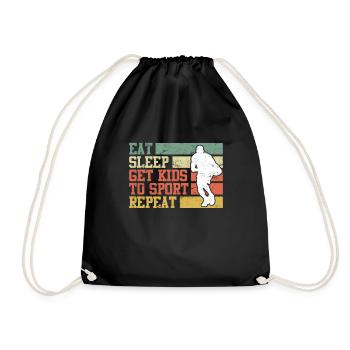 Eat Sleep get Kids to Sport repeat Basketball Papa - Drawstring Bag - black - Front