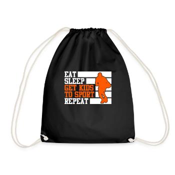 Eat Sleep get Kids to Sport repeat Basketball Papa - Drawstring Bag - black - Front
