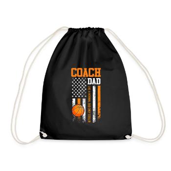 Basketball Coach Dad USA Basketball Player - Drawstring Bag - black - Front
