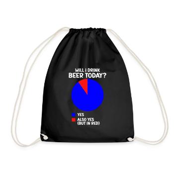 Statistiques du tableau du cercle de la bière Boire de la bière aujourd’hui - Sac de sport léger - noir - Devant