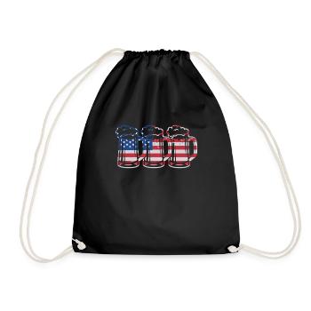USA Beer Independence Day Buveur de bière - Sac de sport léger - noir - Devant