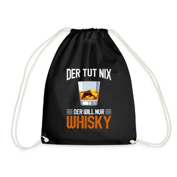 Whiskytrinker der Will nur Whisky - Turnbeutel - Schwarz - Vorne