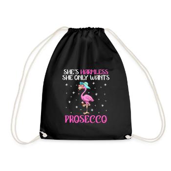 Ladies Celebrate Party Who only wants Prosecco - Drawstring Bag - black - Front