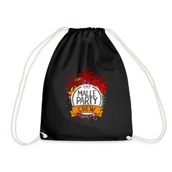 Malle Party Crew Mallorca Party Holiday - Drawstring Bag - black - Front