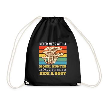Don't mess with a morel collector - Drawstring Bag - black - Front