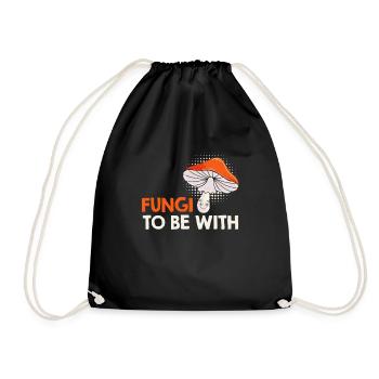 Champignons à être avec la cueillette des champignons - Sac de sport léger - noir - Devant