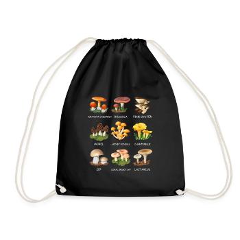 Cueillette de champignons Espèces de champignons Cueilleurs de champignons - Sac de sport léger - noir - Devant