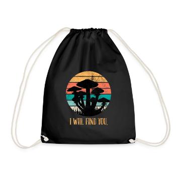 Je vous trouverai ramasser des champignons - Sac de sport léger - noir - Devant