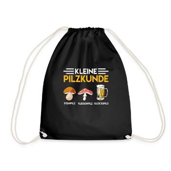 Pilzkunde Steinpilz Fliegenpilz Glückspilz - Turnbeutel - Schwarz - Vorne