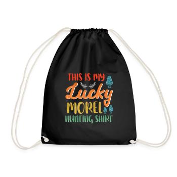 Morchel Jagd Shirt Pilzsammler - Turnbeutel - Schwarz - Vorne
