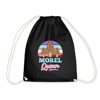 Morel Queen Mushroom Picker - Drawstring Bag - black - Front
