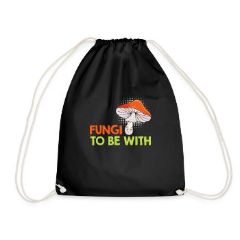 Champignons à être avec la cueillette des champignons - Sac de sport léger - noir - Devant