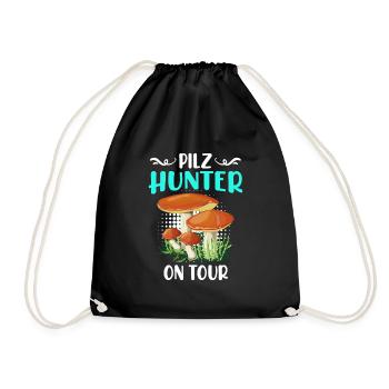 Pilz Hunter on Tour Pilzsammler - Turnbeutel - Schwarz - Vorne