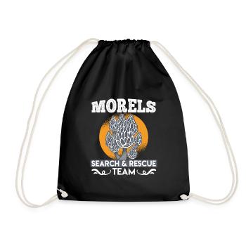 Morel Search & Rescue Team Mushroom Pickers - Drawstring Bag - black - Front