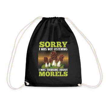 Morel Collector Mushroom Picker - Drawstring Bag - black - Front