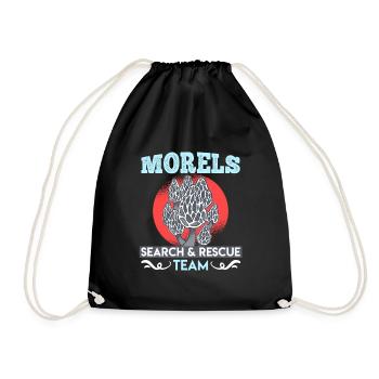Morel Search & Rescue Team Mushroom Pickers - Drawstring Bag - black - Front