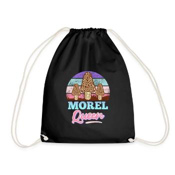 Morel Queen Mushroom Picker - Drawstring Bag - black - Front