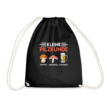 Pilzkunde Steinpilz Fliegenpilz Glückspilz - Turnbeutel - Schwarz - Vorne