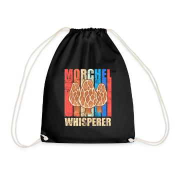 Morel Whisperer Mushroom Picker Morel - Drawstring Bag - black - Front