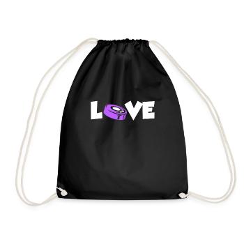 Eishockey Puck Love Eishockeyspieler - Turnbeutel - Schwarz - Vorne