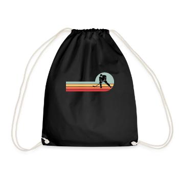 Retro Eishockey - Turnbeutel - Schwarz - Vorne