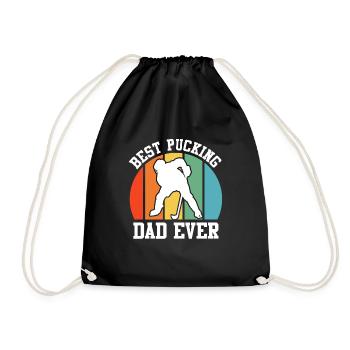 Best Pucking Dad Ever Hockey Dad - Turnbeutel - Schwarz - Vorne