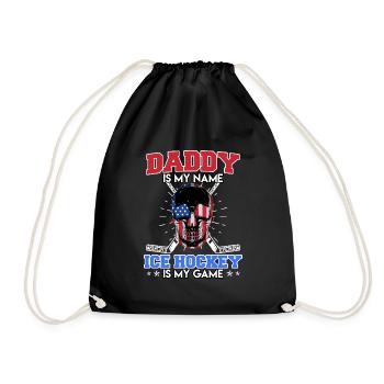 Papa est mon nom Hockey sur glace Mon jeu - Sac de sport léger - noir - Devant