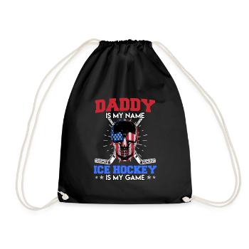 Papa est mon nom Hockey sur glace Mon jeu - Sac de sport léger - noir - Devant