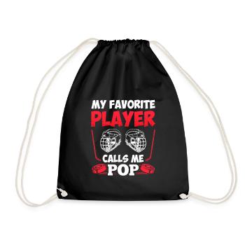 My Favorite Player calls me Pop - Drawstring Bag - black - Front