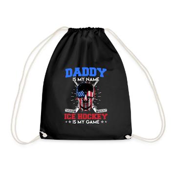 Papa est mon nom Hockey sur glace Mon jeu - Sac de sport léger - noir - Devant