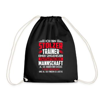 Mannschaft Trainer Eishockey Coach Trainer - Turnbeutel - Schwarz - Vorne