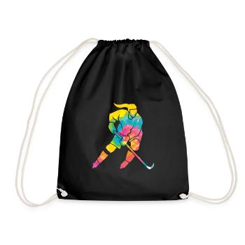 Joueuse de hockey sur glace - Sac de sport léger - noir - Devant
