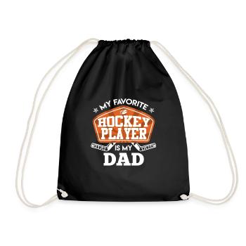 Eishockey Papa - Turnbeutel - Schwarz - Vorne