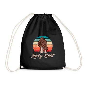 Morel Collector Luckyshirt Mushroom Picker - Drawstring Bag - black - Front