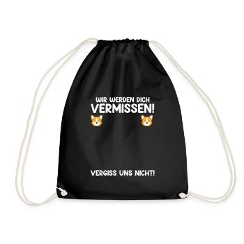 Wir werden dich vermissen Jobwechsel Abschied - Turnbeutel - Schwarz - Vorne