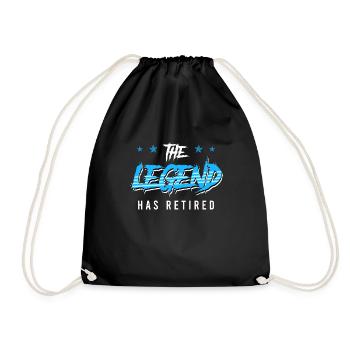 The Legend has retired retired retirement - Drawstring Bag - black - Front