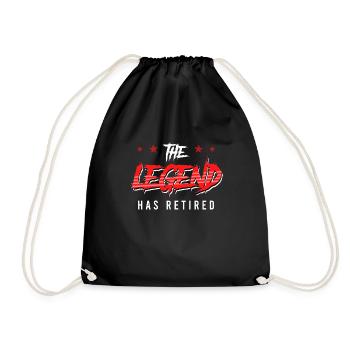 The Legend has retired retired retirement - Drawstring Bag - black - Front