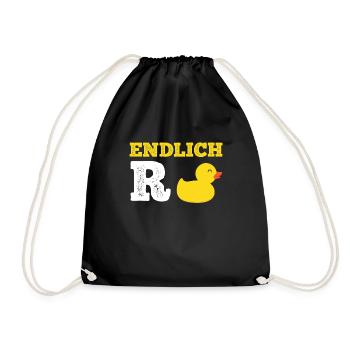 R Ente Renteneintritt Rentner - Turnbeutel - Schwarz - Vorne