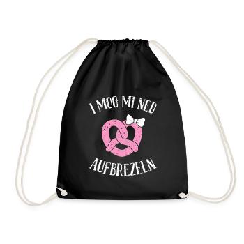 I mog mi ned aufbrezeln Trachtenshirt - Turnbeutel - Schwarz - Vorne